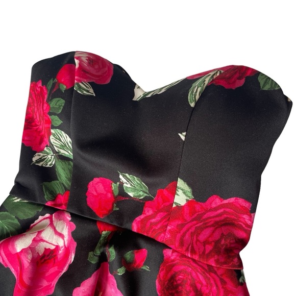 B. Darlin Strapless Floral Rose Mini Fit & Flare Dress Size 5/6 - Picture 10 of 16